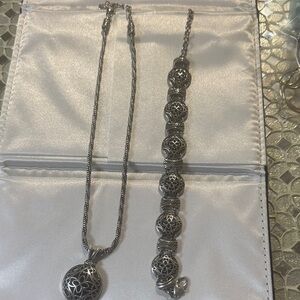 Brighton Silver Necklace and Bracelet Set